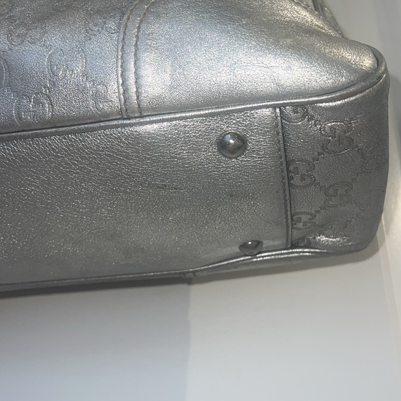 Authentic Gucci Purse Guccissima Leather Metallic Silver - Picture 5 of 13